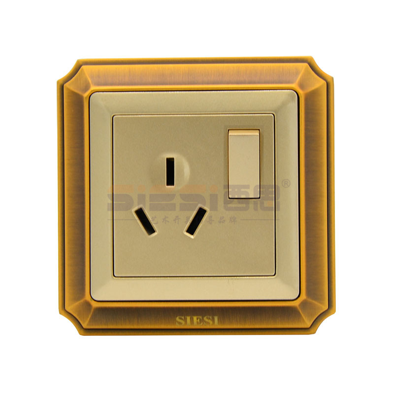 16A三极插座带单控开关